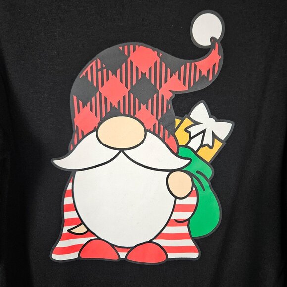 Holiday Adult Sweater Black Gnome Design Size Small Christmas Festive Holiday - Picture 3 of 6